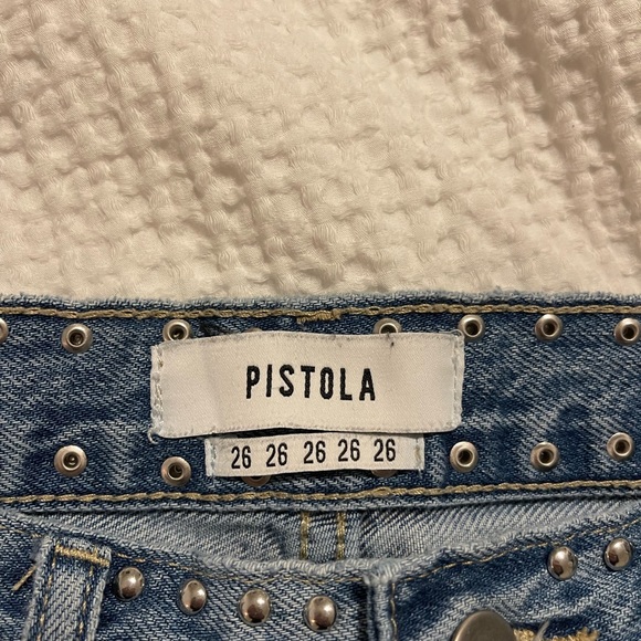 Pistola denim jean shorts with silver studs size 26 - Picture 2 of 3